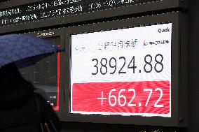 Nikkei Stock Average closes at all-time high for the first time in nearly 34 years